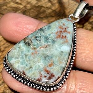 Caribbean Larimar Crystal Pendant 2 1/4”